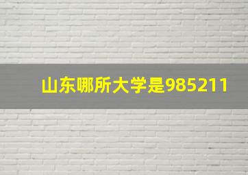 山东哪所大学是985211