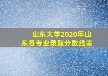 山东大学2020年山东各专业录取分数线表