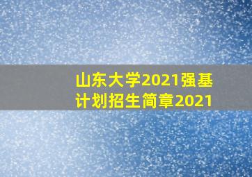 山东大学2021强基计划招生简章2021