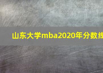 山东大学mba2020年分数线