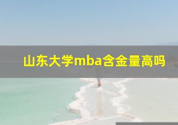 山东大学mba含金量高吗