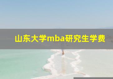 山东大学mba研究生学费