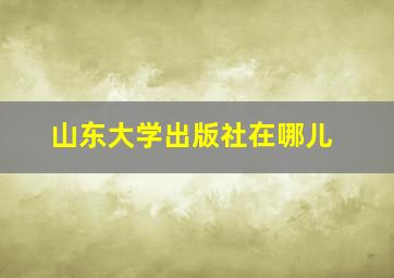 山东大学出版社在哪儿