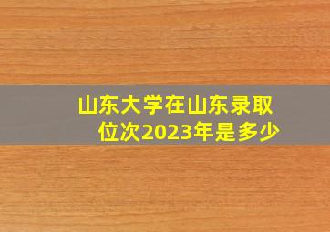 山东大学在山东录取位次2023年是多少