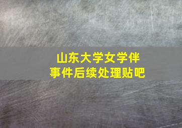 山东大学女学伴事件后续处理贴吧