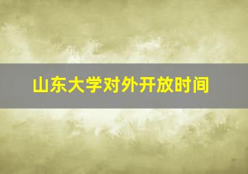 山东大学对外开放时间