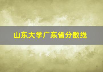 山东大学广东省分数线