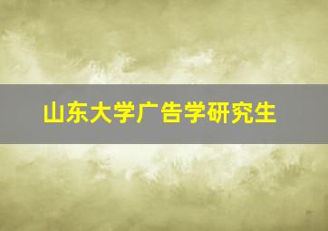 山东大学广告学研究生