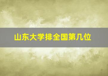 山东大学排全国第几位