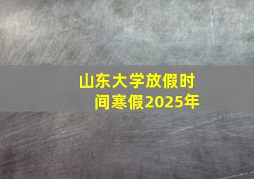 山东大学放假时间寒假2025年