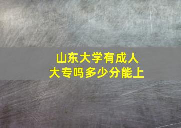 山东大学有成人大专吗多少分能上