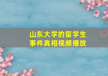 山东大学的留学生事件真相视频播放