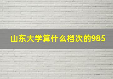 山东大学算什么档次的985