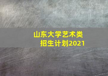 山东大学艺术类招生计划2021