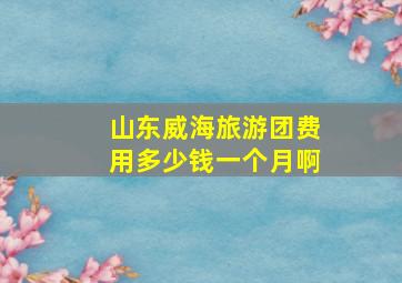 山东威海旅游团费用多少钱一个月啊