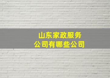 山东家政服务公司有哪些公司