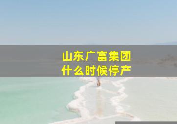 山东广富集团什么时候停产