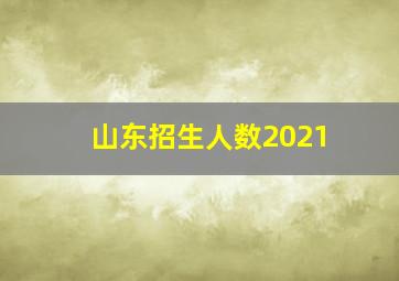 山东招生人数2021