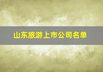 山东旅游上市公司名单