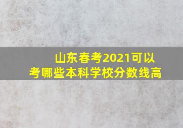 山东春考2021可以考哪些本科学校分数线高