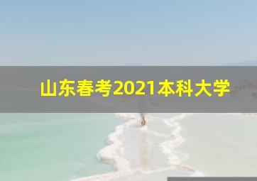 山东春考2021本科大学