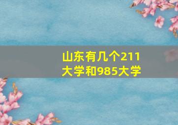 山东有几个211大学和985大学