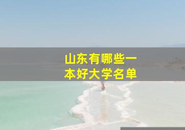 山东有哪些一本好大学名单