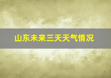 山东未来三天天气情况