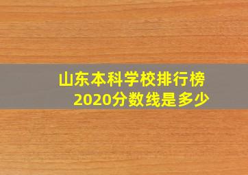 山东本科学校排行榜2020分数线是多少