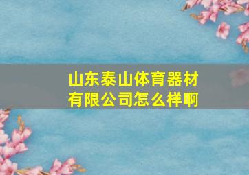 山东泰山体育器材有限公司怎么样啊