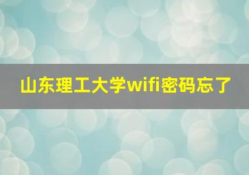 山东理工大学wifi密码忘了