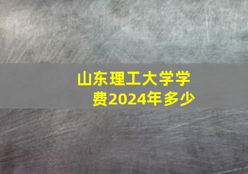 山东理工大学学费2024年多少