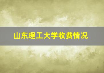 山东理工大学收费情况