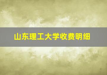 山东理工大学收费明细