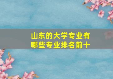 山东的大学专业有哪些专业排名前十