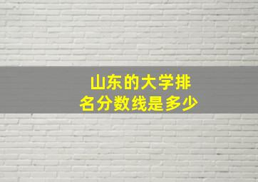 山东的大学排名分数线是多少