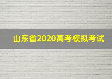 山东省2020高考模拟考试