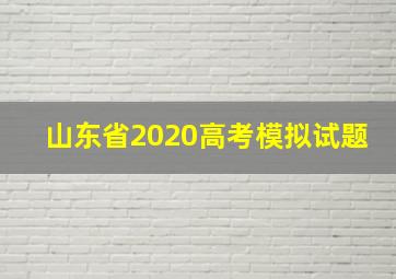 山东省2020高考模拟试题