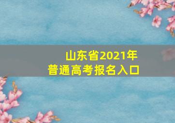 山东省2021年普通高考报名入口