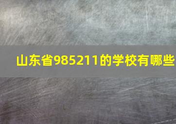 山东省985211的学校有哪些