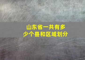 山东省一共有多少个县和区域划分