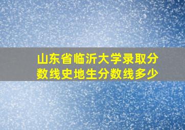 山东省临沂大学录取分数线史地生分数线多少