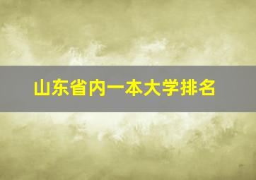 山东省内一本大学排名