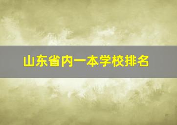 山东省内一本学校排名