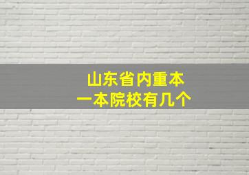 山东省内重本一本院校有几个