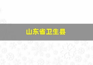 山东省卫生县