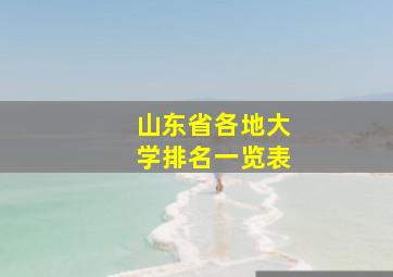 山东省各地大学排名一览表