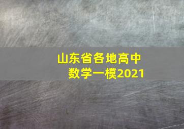 山东省各地高中数学一模2021