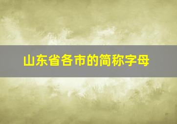 山东省各市的简称字母