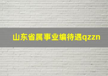 山东省属事业编待遇qzzn